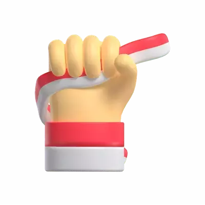 Hand Holding Long Indonesia Flag 3D Icon Model 3D Graphic