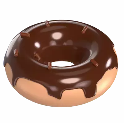 Chocolate Donut 3D Graphic