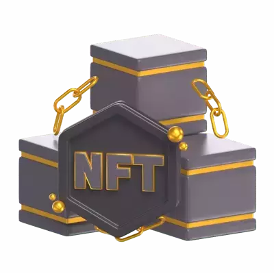 NFT Blockchain 3D Graphic