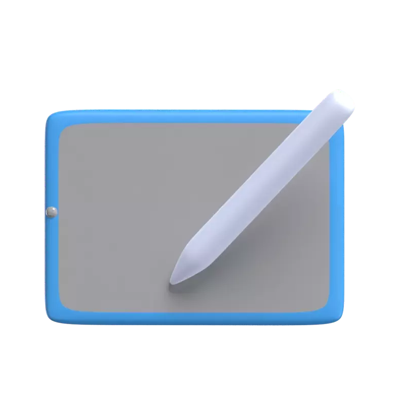 3D Tablet Model For Digital Drawing And Design Digitalizer And Stylus Pen 3D Graphic