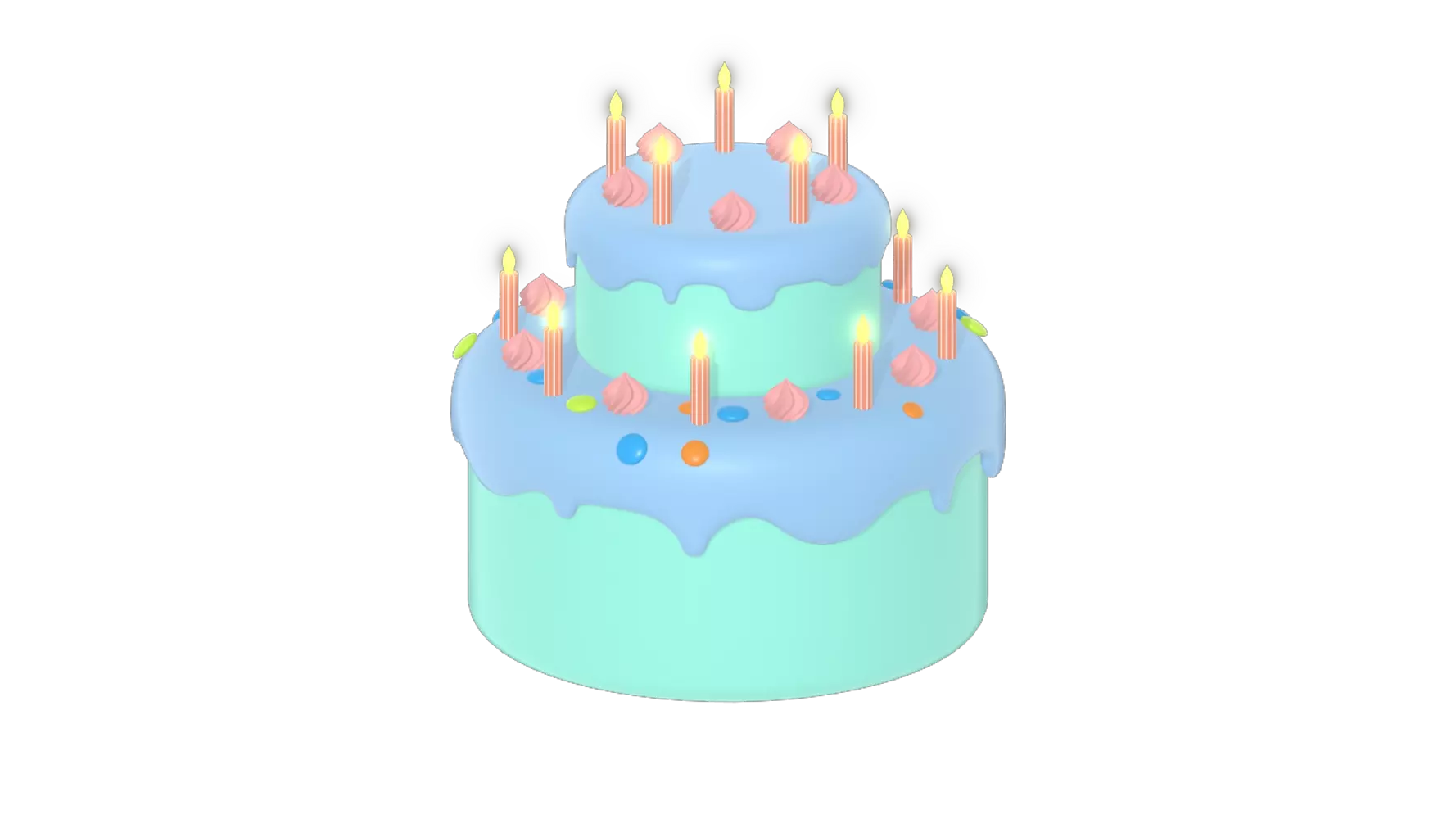 Birthday Cake 3D Graphic