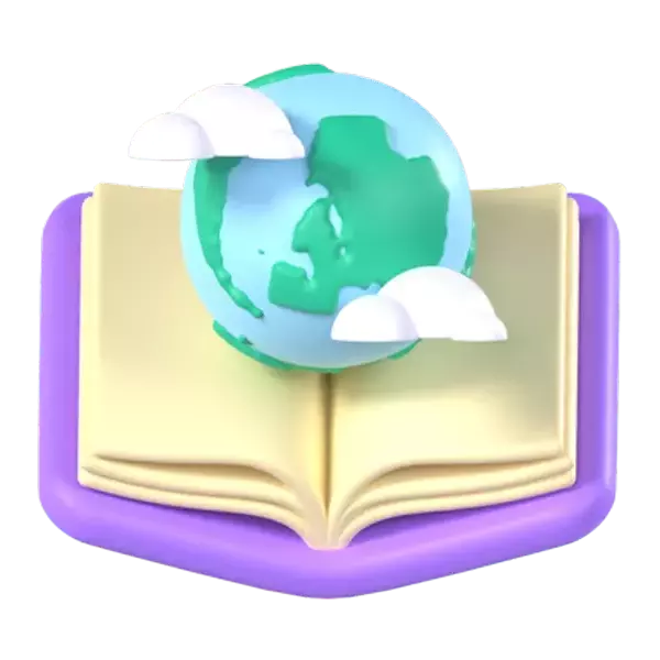 Open Book 3D Graphic