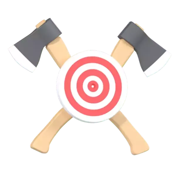 Axe Throwing 3D Graphic