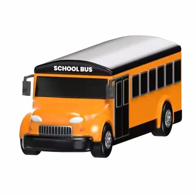 3D School Bus Model Iconic Educational Transport 3D Graphic