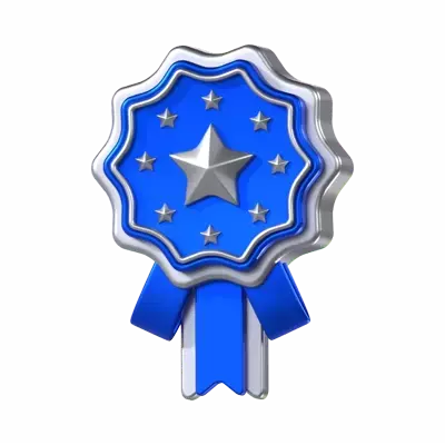 Rosette Ribbon Badge 3D Graphic