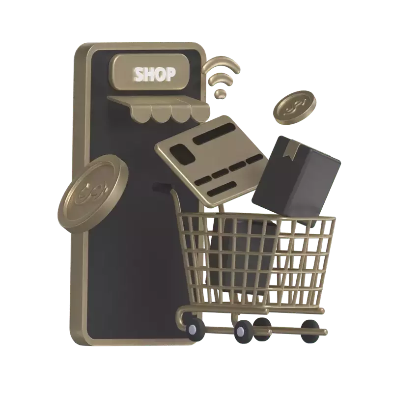 Digital Retail Experience 3D Illustration