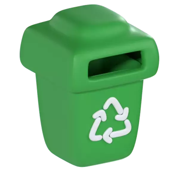 Recycling Bin 3D Graphic
