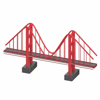 puente golden gate 3D Graphic