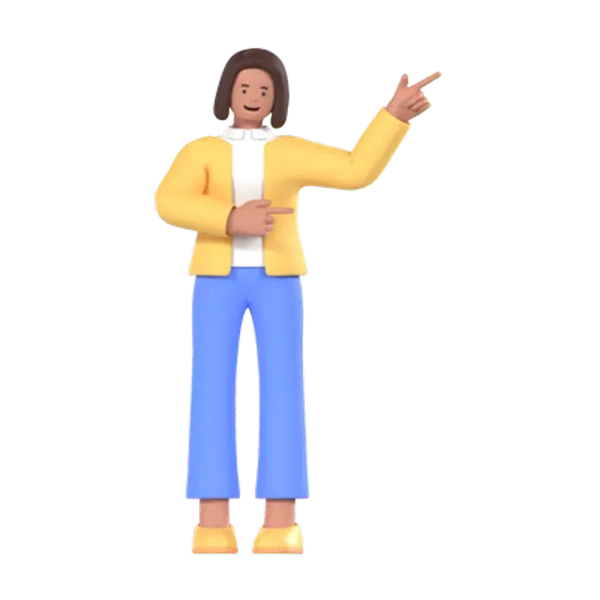 Business Woman Pointing Fingers 3D Graphic