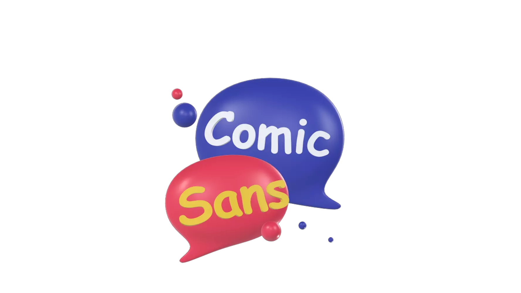 Comic Sans Chats 3D Graphic