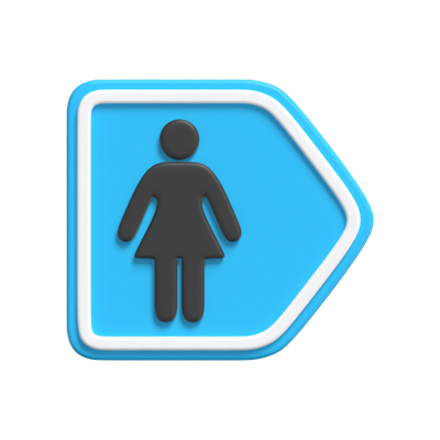 Restroom For Women Sign 3d Icon 3D Graphic