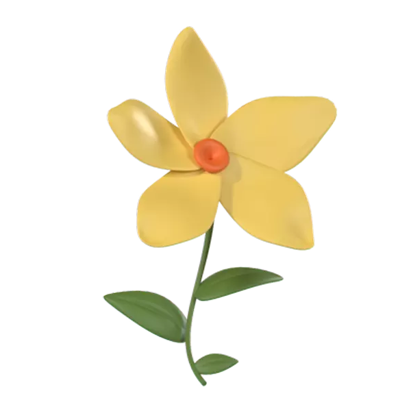 Yellow Plumeria 3D Graphic