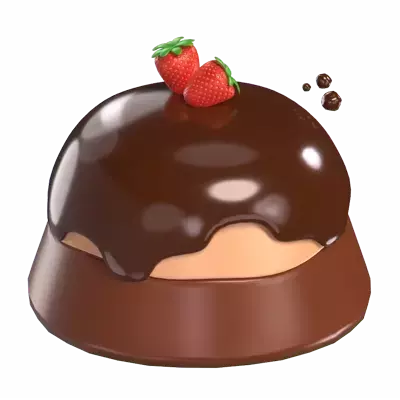 Cake Choco Strawberry 3D Graphic