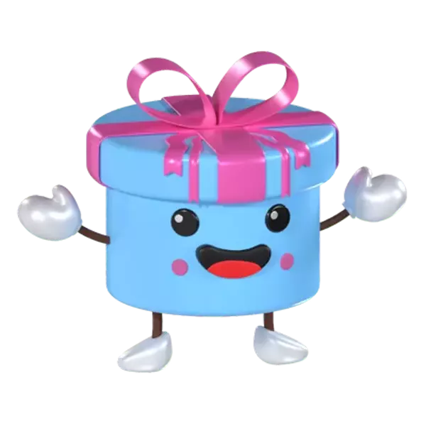 Cute Gift Box 3D Graphic