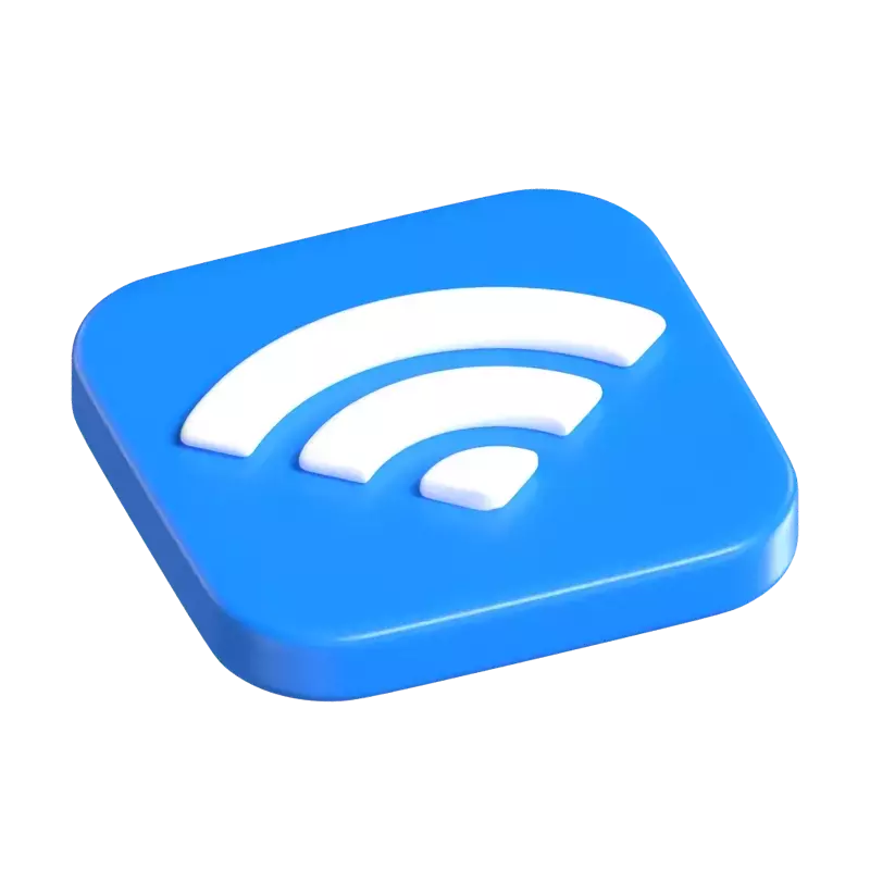 iOS Wifi 3D Icon Button 3D Graphic