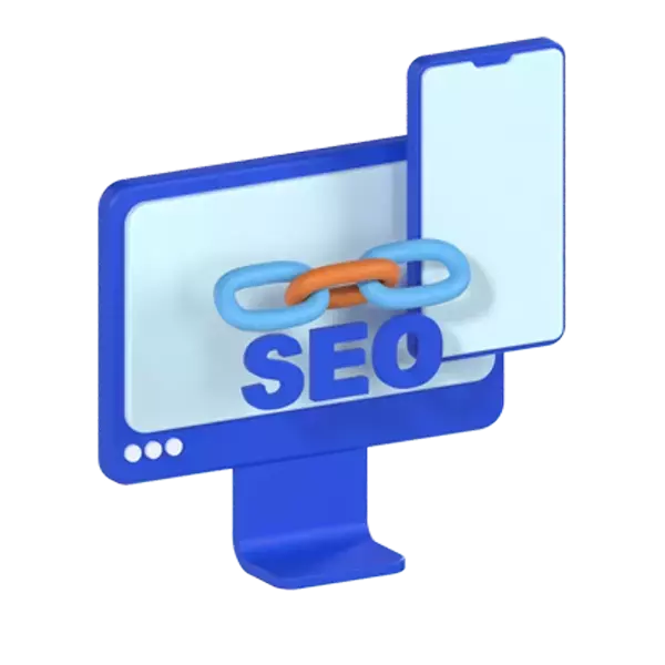SEO Linking 3D Graphic