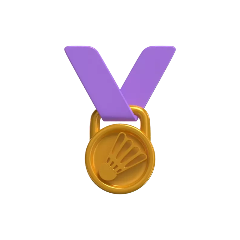 3D Badminton Competition Medal 3D Graphic