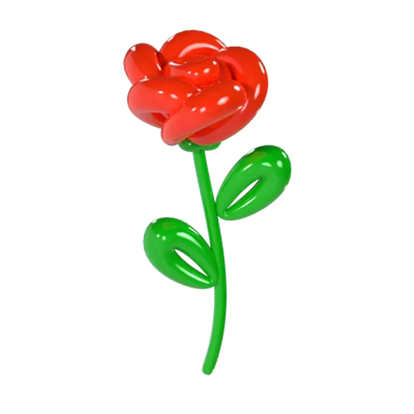 Rose Balloon 3D Graphic