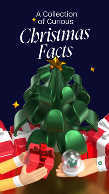 Curious Facts About Christmas Showing Big Pine Tree With Lots Of Gift Boxes 3D Template