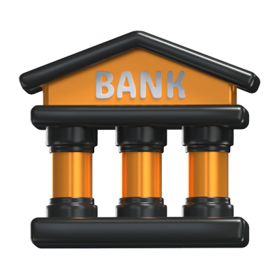 3D Bank Building Financial Hub 3D Graphic
