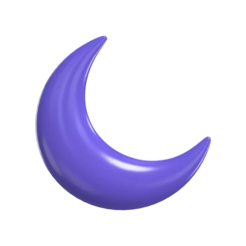 3D Half Moon Model Celestial Crescent In The Night Sky 3D Graphic