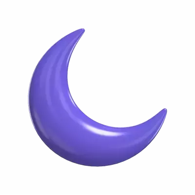 3D Half Moon Model Celestial Crescent In The Night Sky 3D Graphic