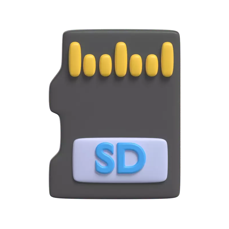 Memory Card 3D Model For Storage 3D Graphic