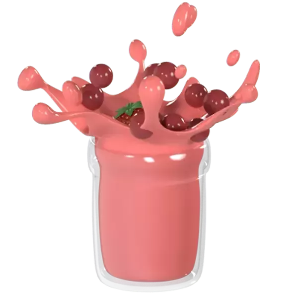 Splash Strawberry Bubble Tea 3d model--a358713c-ffab-4199-99f8-d6ce385c9122