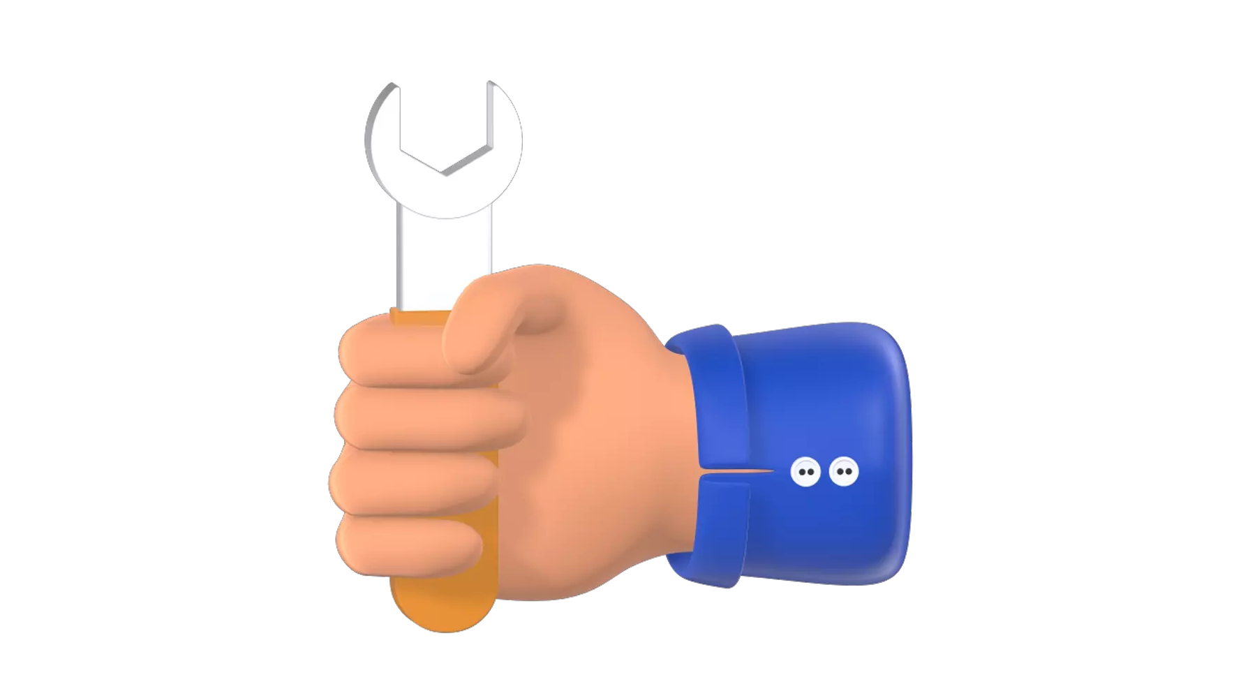 Hand Holding Wrench 3D Graphic
