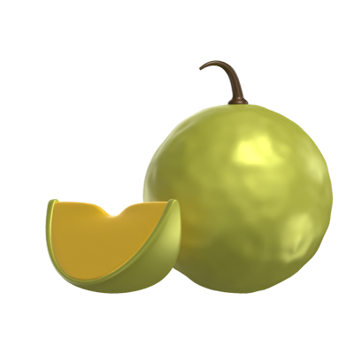 Melon 3D Model Sweet And Juicy Sliced On Side 3D Graphic