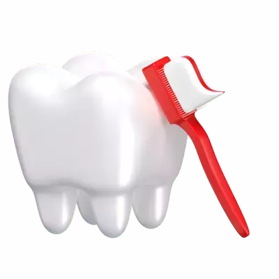 Brush Tooth 3D Illustration