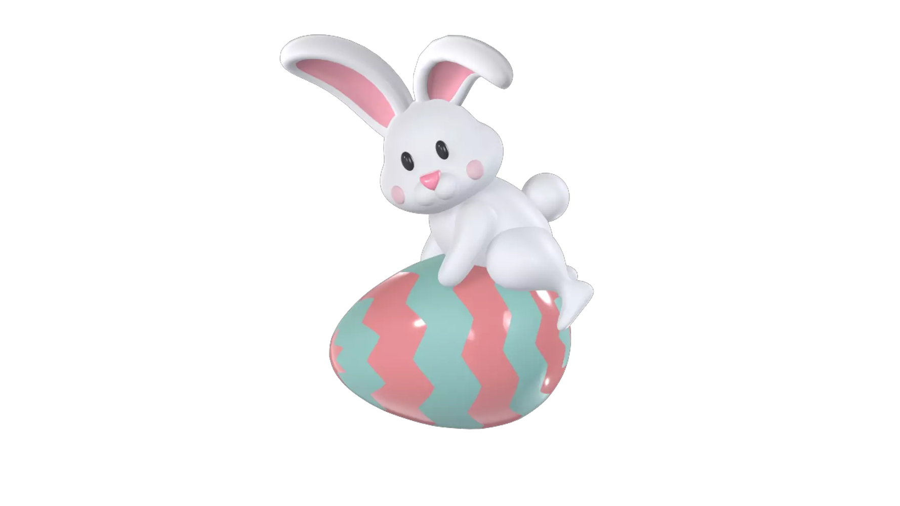 Rabbit With Egg 3D Graphic