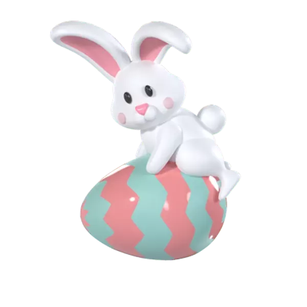 Rabbit With Egg 3D Graphic