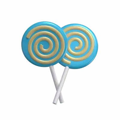 Two Sweet Lollipop 3D Icon Model 3D Graphic