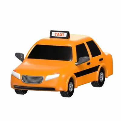 3D Yellow Taxi Model Iconic Urban Transport 3D Graphic