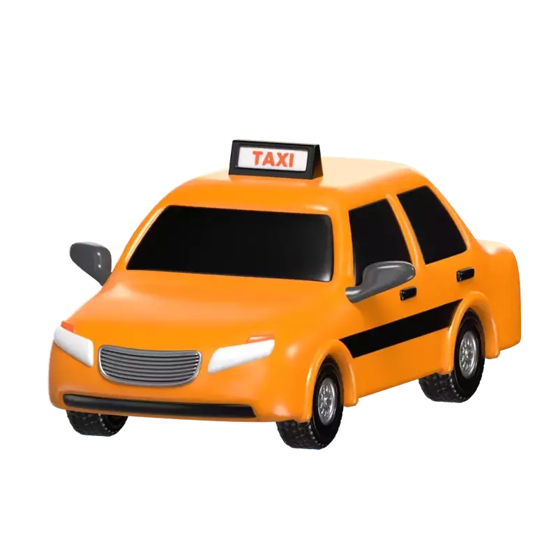 3D Yellow Taxi Model Iconic Urban Transport 3D Graphic