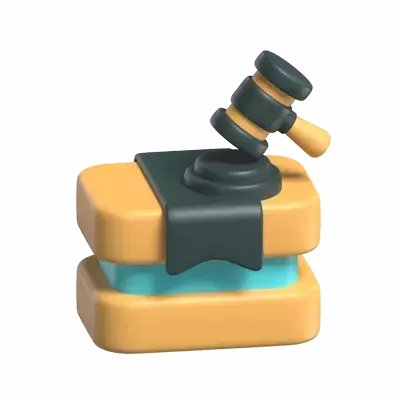 Judge Table With The Gavel And Base 3D Icon 3D Graphic