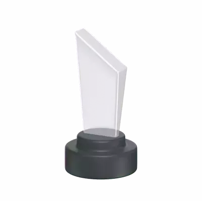 Glass Trophy 3D Icon Model For Achievement