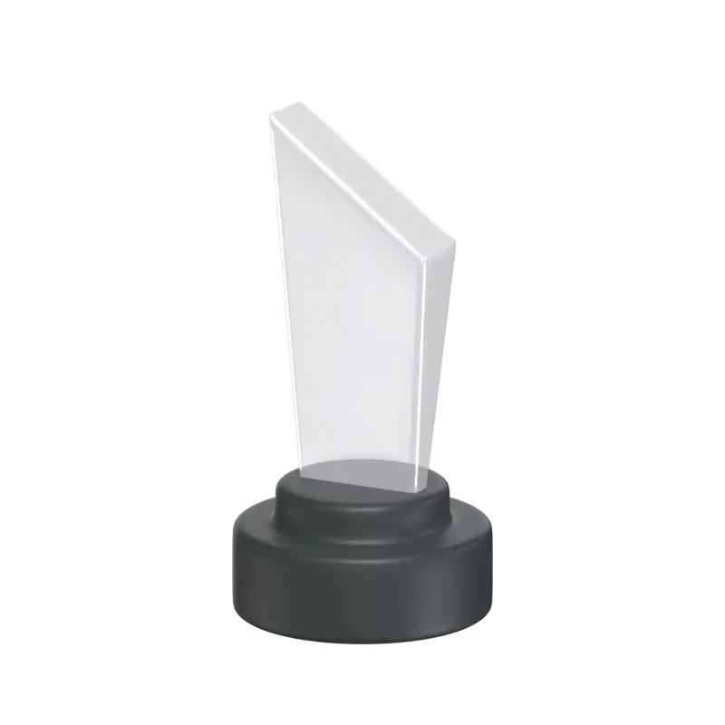 trofeo de cristal 3d icono modelo para logro 3D Graphic