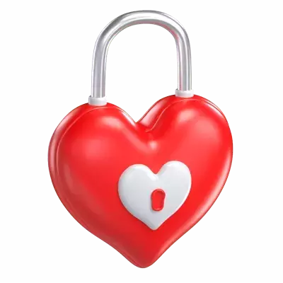 Heart Lock 3D Graphic