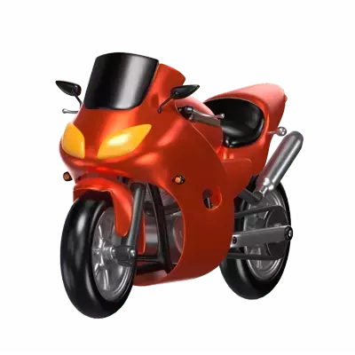 3D Orange Racing Motorbike Model Speed  3D Graphic