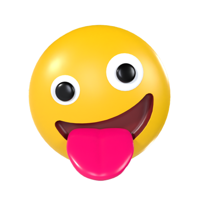 Zany face emoji 3D element for graphic design. Web editor software to ...