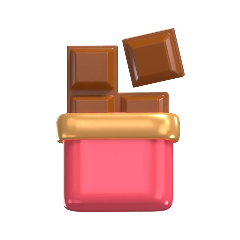 3D Chocolate Bar Model Tempting Indulgence 3D Graphic