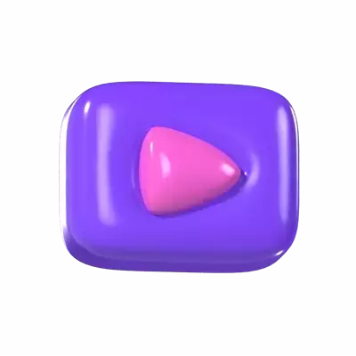 Play Button Balloon 3D Graphic