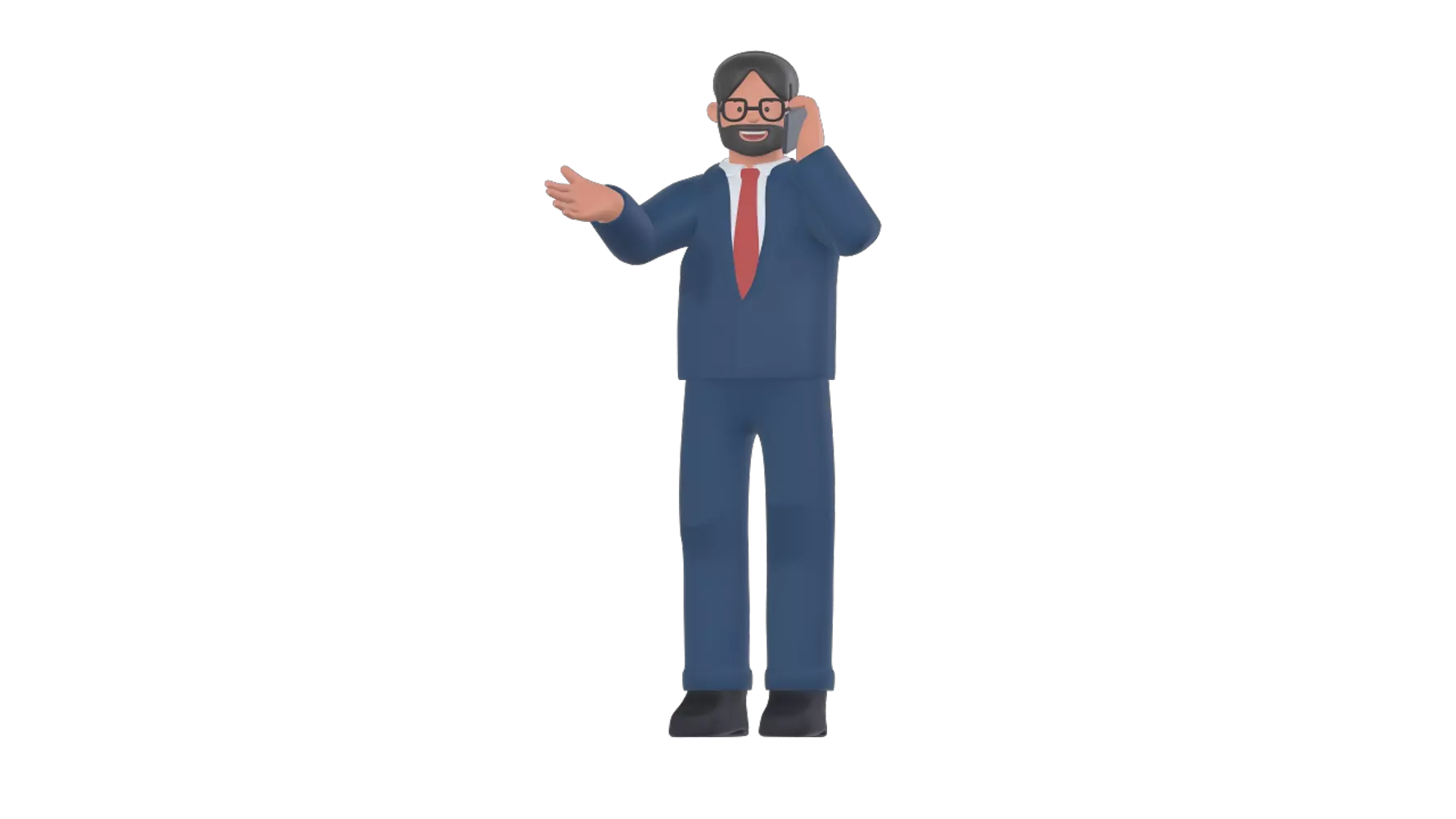 Business Man Talking On Phone 3D Graphic