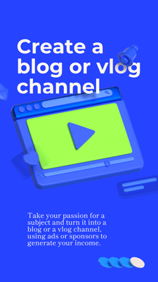 Blog and Vlog Channel with Youtube Channel Illustration for Carousel Design 3D Template