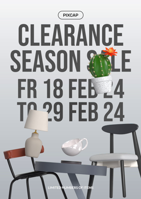 Clearance Season Sale Promotion Post 3D Template 3D Template