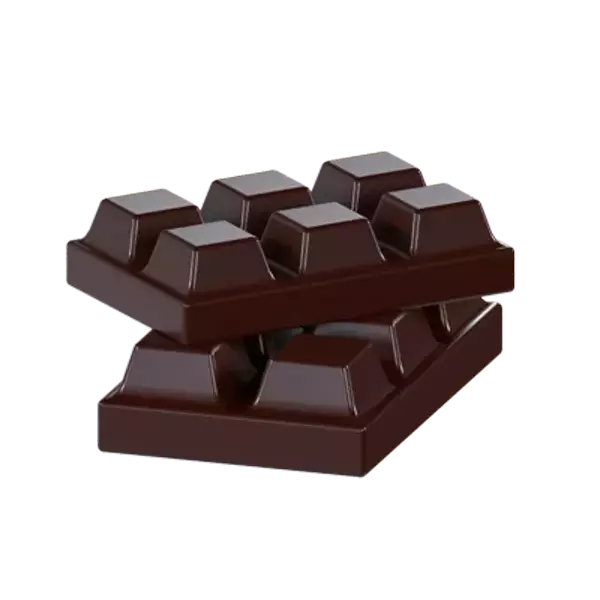 Dos tabletas de chocolate 3D Graphic