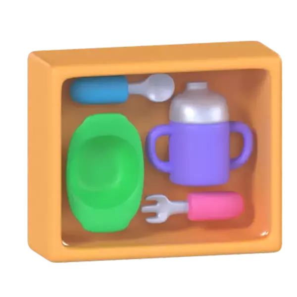 Baby Feeding Set 3D Graphic