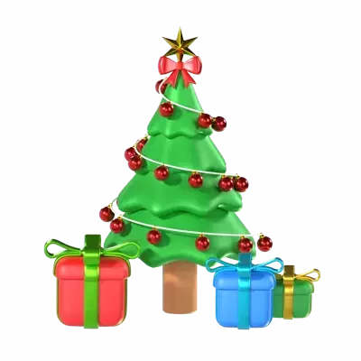 Christmas Tree With Giftbox 3D Graphic
